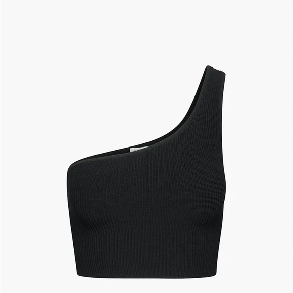 Sculpt Knit One-Shoulder Cropped Tank - Picture 5 of 5